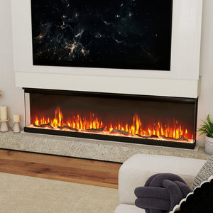 36/40/50/60 Inch Wide 3-Sided Electric Fireplace Insert with Remote Control and 12 Flame Colors-60 inch view 2