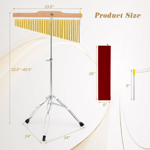 36-Bar Single-Row Chimes Percussion Instrument-Golden view 5