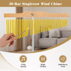 36-Bar Single-Row Chimes Percussion Instrument-Golden view 6