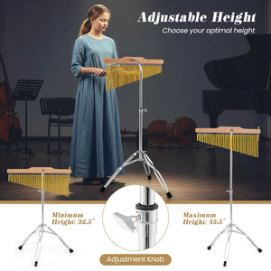 36-Bar Single-Row Chimes Percussion Instrument-Golden view 7