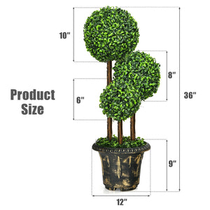 36-Inch Artificial Topiary Triple Ball Tree for Indoor and Outdoor view 4