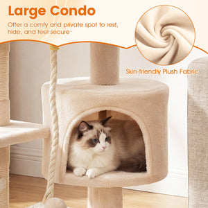 36 Inch Tall Kitten Tower with Condo and Plush Perch-Beige view 9