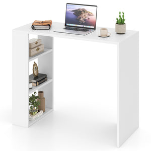 36 Inch White Computer Desk with 3 Open Shelves for Home Office Study-White view 4