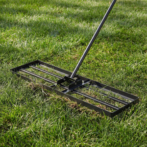 36 x 10 Inch Lawn Leveling Rake with Ergonomic Handle-Black view 2