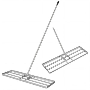 36 x 10 Inch Lawn Leveling Rake with Ergonomic Handle-Silver view 3