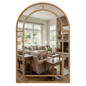 36 x 24 Inch Decorative Mirror with Beaded Frame for Living Room-Gold view 4