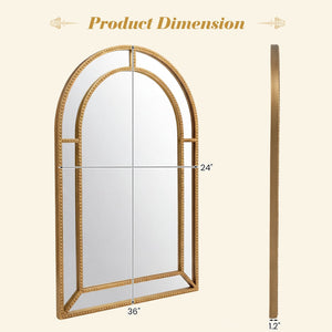 36 x 24 Inch Decorative Mirror with Beaded Frame for Living Room-Gold view 5