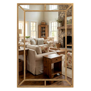 36 x 24 Inch Gold Wall Mirror with Beaded Frame for Living Room-Gold view 4