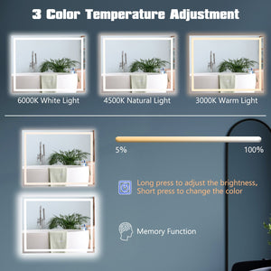 LED Bathroom Mirror Wall Mounted Rectangle Mirror with 3-Color Dimmable Lights-M view 5
