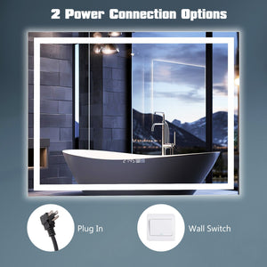 LED Bathroom Mirror Wall Mounted Rectangle Mirror with 3-Color Dimmable Lights-M view 7