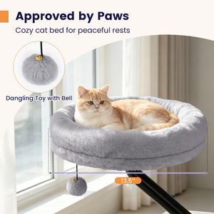 360° Rotating Cat Desk Bed for Indoor Cats with Removable Perch-Gray view 8