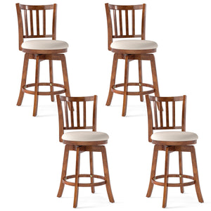 360° Rotating Counter Height Chairs Set of 4 with Backrest and Upholstered Seat-24 inches