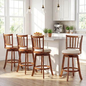 360° Rotating Counter Height Chairs Set of 4 with Backrest and Upholstered Seat-24 inches view 3
