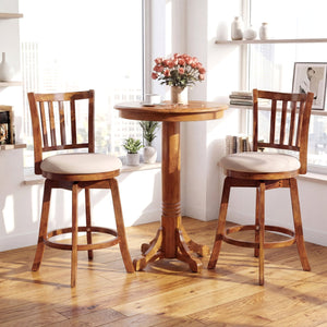 360° Rotating Counter Height Chairs Set of 4 with Backrest and Upholstered Seat-24 inches view 5