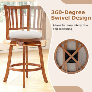 360° Rotating Counter Height Chairs Set of 4 with Backrest and Upholstered Seat-24 inches view 7