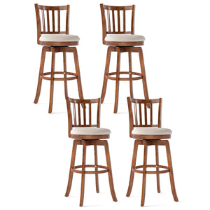 360° Rotating Counter Height Chairs Set of 4 with Backrest and Upholstered Seat-29 inches