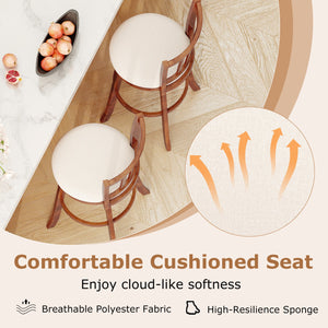 360° Rotating Counter Height Chairs Set of 4 with Backrest and Upholstered Seat-29 inches view 6