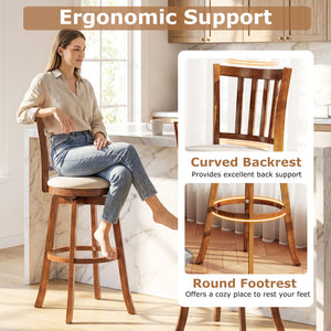 360° Rotating Counter Height Chairs Set of 4 with Backrest and Upholstered Seat-29 inches view 8