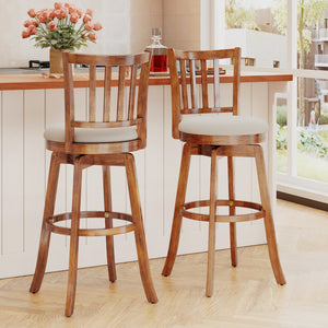 360° Rotating Counter Height Chairs Set of 2 with Upholstered Seat and, Backrest-29 inches view 2