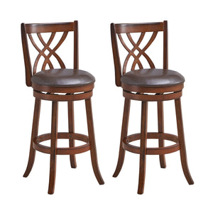360° Swivel Counter Height Chairs with PU Leather Cushioned Seat and Footrests-30 inches view 4