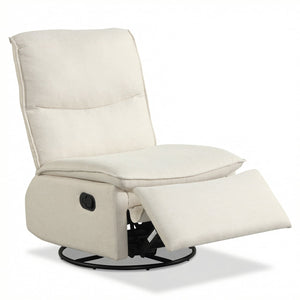 360° Swivel Rocking Chair with Cushioned Back for Living Room-Beige