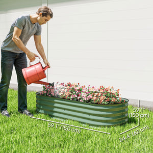 4.9 x 2 x 1ft Galvanized Raised Garden Bed Kit, Metal Planter Box with Safety Edging, Black – view 16