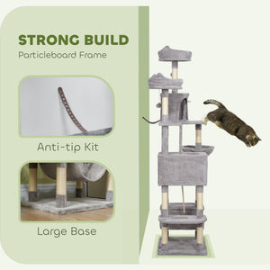 81" Large Cat Tree w/ Scratching Posts, Condos, Beds, Hammocks, Jumping Platforms, Toy Balls, Rope Cat Toy β view 18