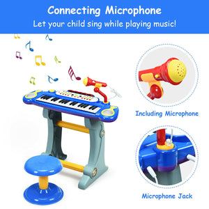 37 Key Electronic Keyboard Kids Toy Piano-Blue view 6
