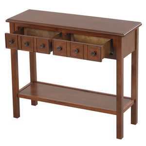 38 Inch Rustic Console Table with 2 Drawers and Bottom Open Shelf-Espresso view 4