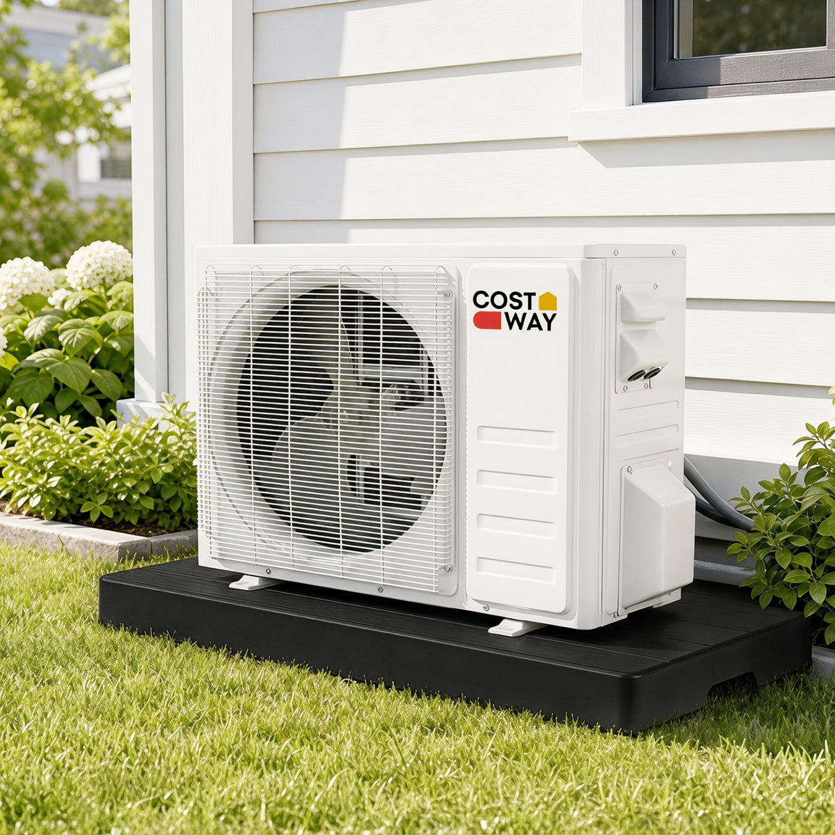 38 inches x 18 inches x 3 inches Mini Split Condenser Pad for Ductless Heat Pump HVAC Systems-Black view 2
