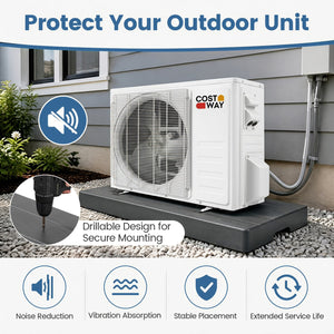 38 inches x 18 inches x 3 inches Mini Split Condenser Pad for Ductless Heat Pump HVAC Systems-Gray view 9