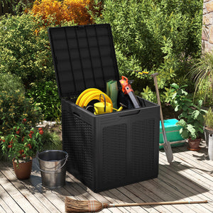 39 Gallon Deck Box with Lockable Lid Package Delivery Box for Patio Furniture Cushions-Black view 2