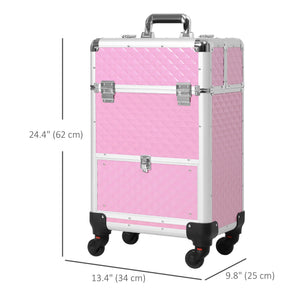 Portable Aluminum Makeup Train Cases, Rolling Makeup Case – view 9