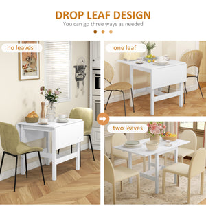 Solid Wood Kitchen Table, Farmhouse Drop Leaf Tables for Small Spaces, Folding Dining Table, Nature Wood