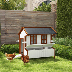47" Chicken Coop Wooden Chicken House Rabbit Hutch Raised Poultry Cage Portable Hen Pen Backyard