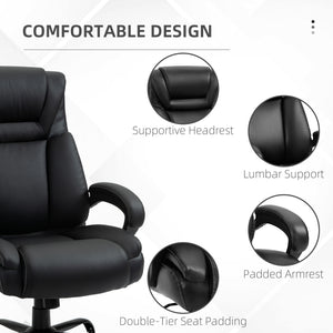 PU Leather Executive Office Chair with High Back, Adjustable Height and Swivel Wheels, 400LBS Capacity – view 13