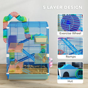 5 Tiers Hamster Cage Portable with Exercise Wheels Play Tube Water Bottle Dishes House Ladder for Gerbils – view 12