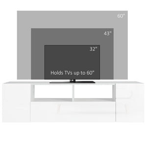 TV Stand for TVs up to 60", TV Unit with LED Lights, Storage Shelves and Cupboards, 53.9" x 13.8" x 16.5" – view 13