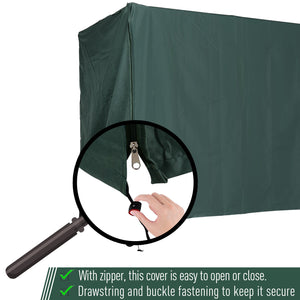 Outdoor Swing Cover, Large 3-Seat Patio Swing Chair Hammock Cover UV Resistant Windproof All Weather Protection, Green