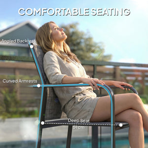 Stackable Patio Chairs Set of 4, Outdoor Dining Chairs with 20" Deep Seat, All Weather Breathable Mesh – view 11