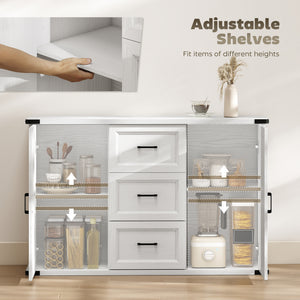 Sideboard with 3 Drawers and 2 Doors, 47" Buffet Cabinet with Adjustable Shelves for Kitchen – view 11