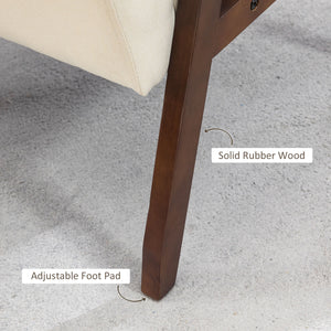 Accent Chairs with Cushioned Seat, Upholstered Linen-Feel Armchair with Adjustable Feet for Bedroom – view 19