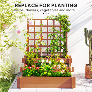 Wooden Elevated Planter Box with Trellis for Climbing Plants, 3 Tier Raised Garden Bed for Garden, Outdoor – view 6