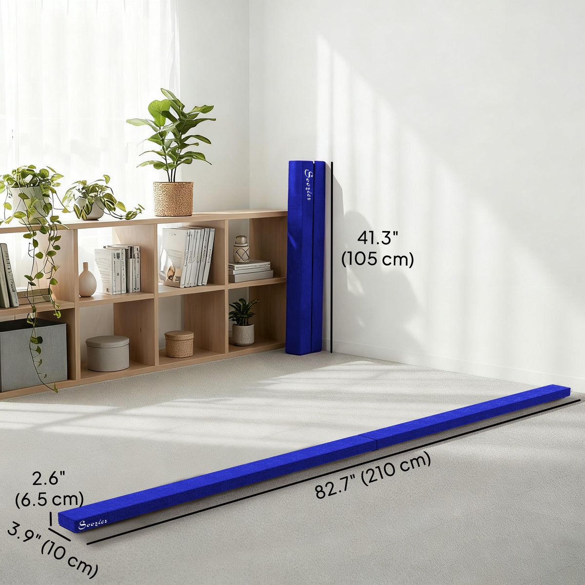 Soozier 7ft Folding Balance Beam, Gymnastics Beam with Wood Core