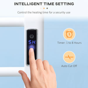 8-Bar Heated Towel Warmer Rack with Built-in Timer and LED Indicators – view 12