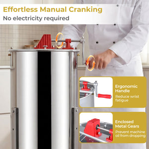 3 Frame Manual Honey Extractor with Bottom Gravity Flow Gate and Clear Lid for Home Apiary view 6