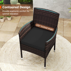 3 Piece Patio Furniture Set Outside Bistro Set for Porch-Black view 9