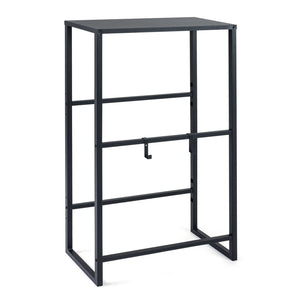 3-Tier Drink Crate Rack with Shelf for Beer and Water for Kitchen and Garage-Black view 4