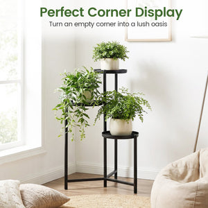 3-Tier Metal Plant Stand Indoor Outdoor Tall Corner Flower Pot Holder Display Rack view 8