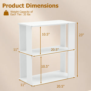 3-Tier Shoe Rack Set of 2 with Stackable Design and Anti-Tipping Device for Closet-White view 5